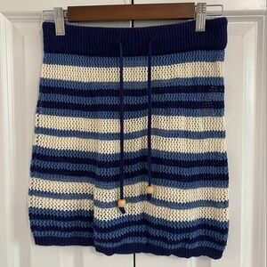 C&C CALIFORNIA Blue and White Bathing Suit Skirt Cover Up Size S